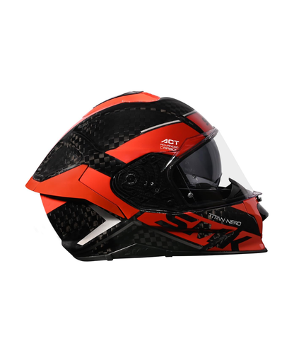 SMK Titan Carbon Nero GL236 Carbon Red Helmet