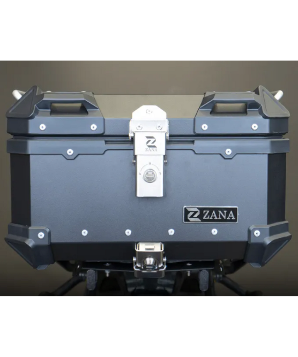 Zana Universal Aluminium L-Flat 35 L Top Box With Back Rest Cushion - Black - ZI-TB-005 - Zana