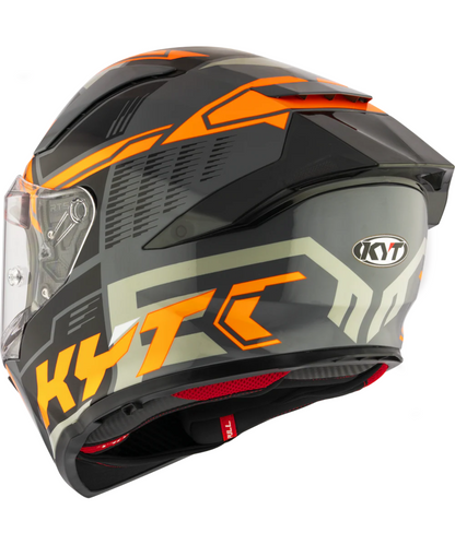 KYT R2R Pro Octane Full Face Helmet - Gloss Black Orange