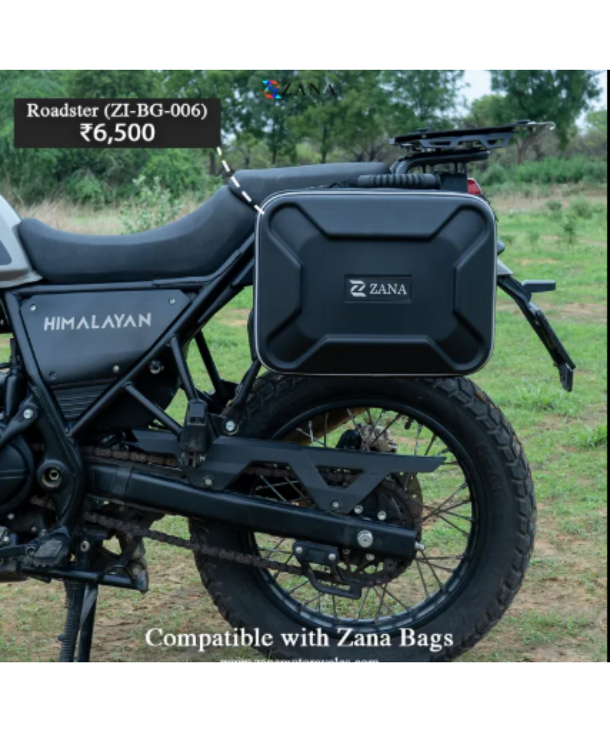 Zana Royal Enfield Himalayan 411 / Scram 411 Saddle Stay V-2 with Exhaust Shield with Jerry Can Mount - ZI-8133 - Zana
