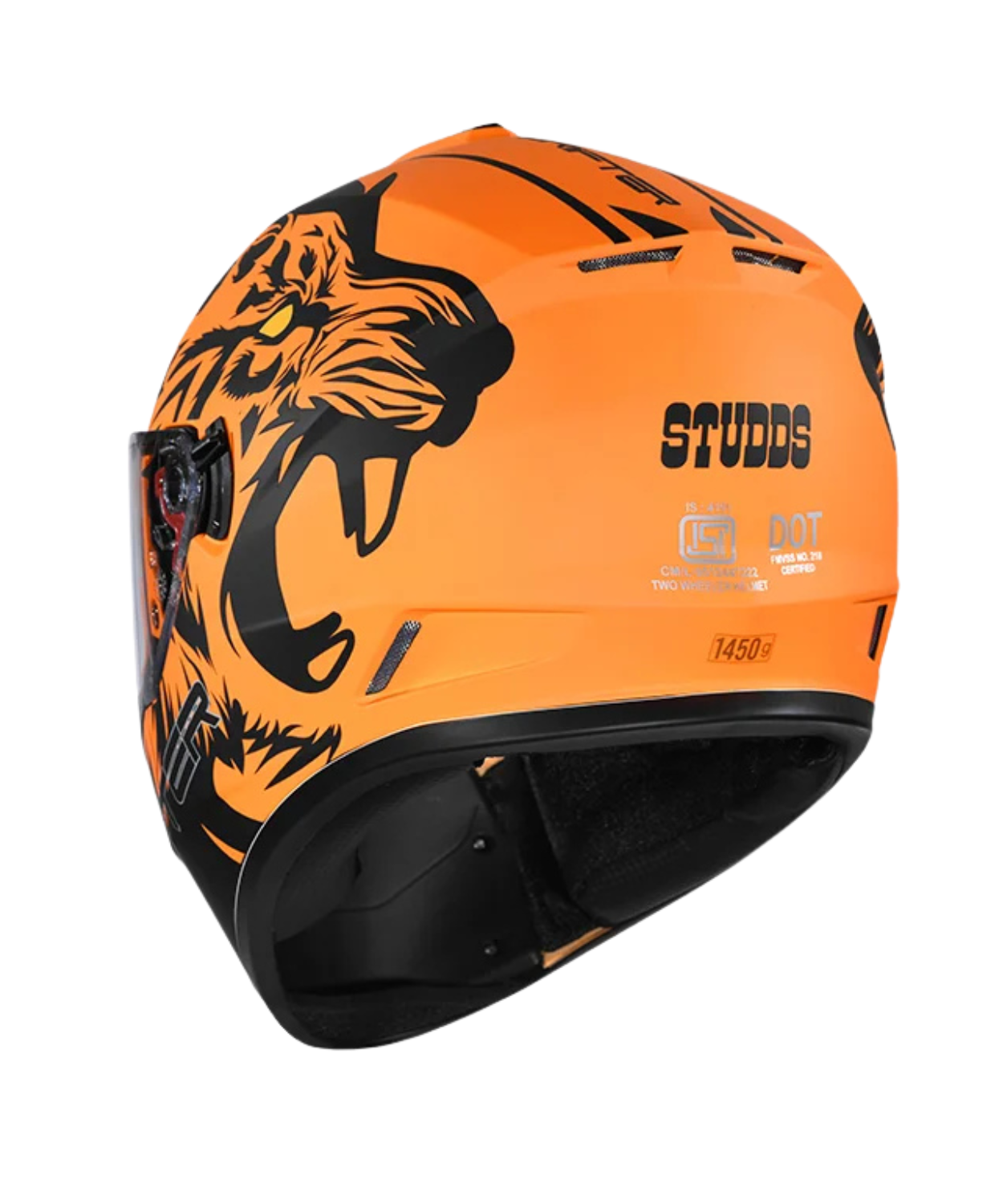 Studds Drifter D2 Leopard Decor Graphics Helmet - Matt Orange Black N9