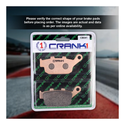 Crank1 Fully Sintered H2 Series Brake Pads for Triumph Bonneville Bobber (2017 Onward)