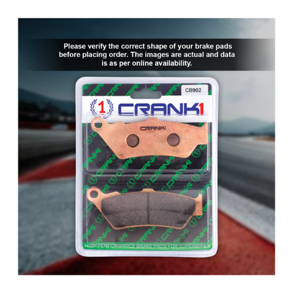 Crank1 Fully Sintered H2 Series Brake Pads for BMW R 1200 R (2015-2018)