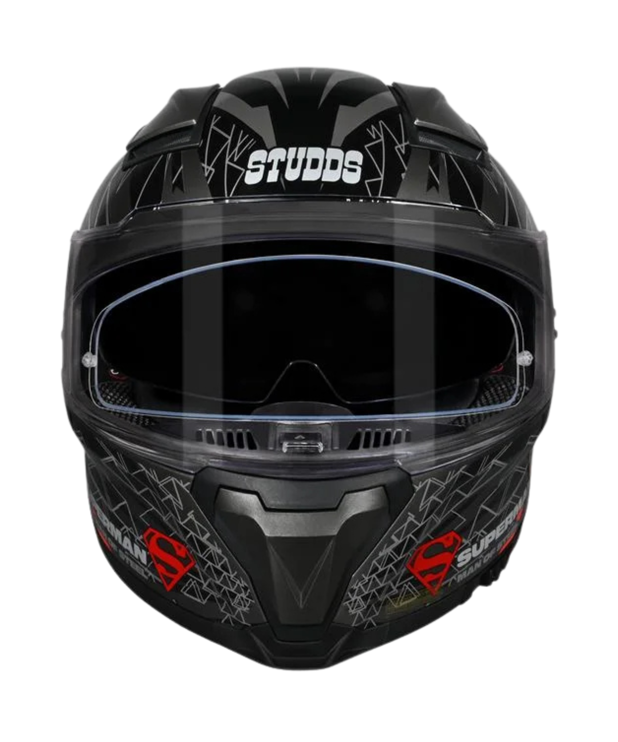 Studds Helios Superman Edition Graphics Helmet - Gloss Grey Blue N1