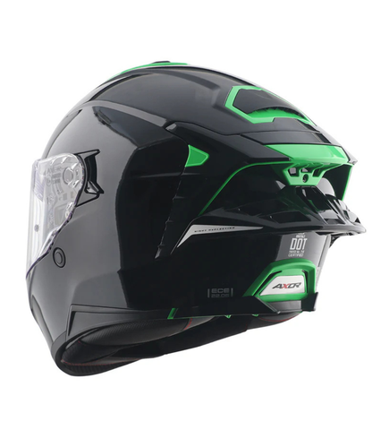 Axor Brutale Corsa Dual Spoiler Helmet - Gloss Black Green