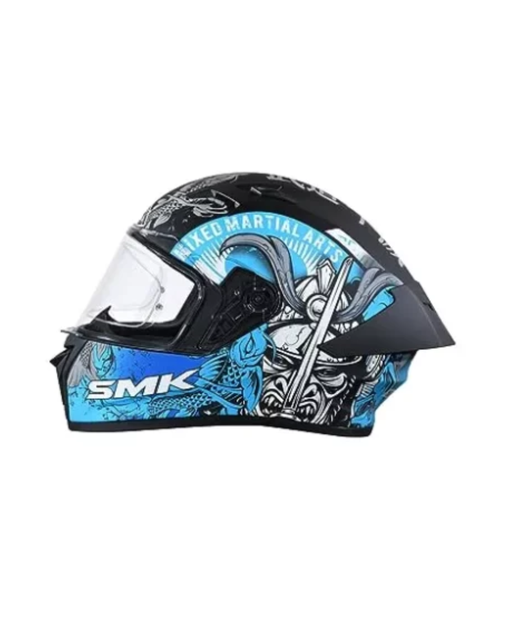 SMK Stellar Samurai Matt Black Grey Blue (MA265) Helmet - SMK