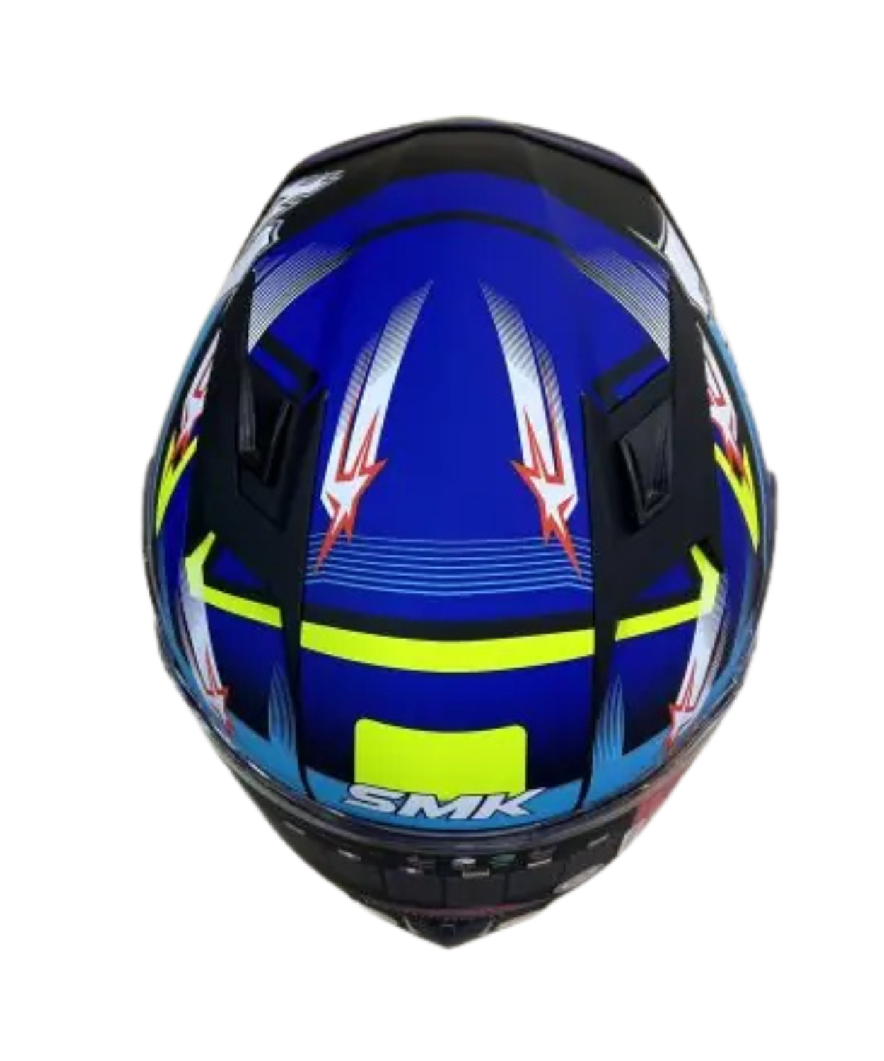 SMK Stellar Uno GRPS MA254 Full Face Helmet - Matt Black Blue Yellow