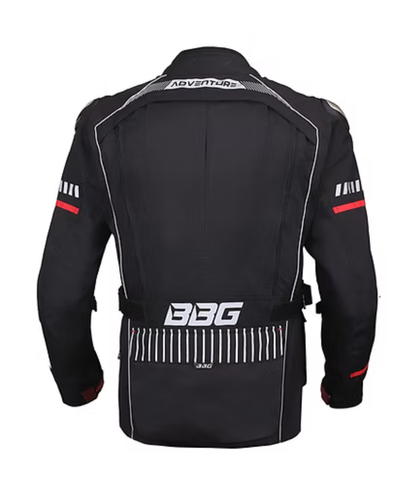 BBG Adventure Riding Jacket with Chest Guard with Liner - Black