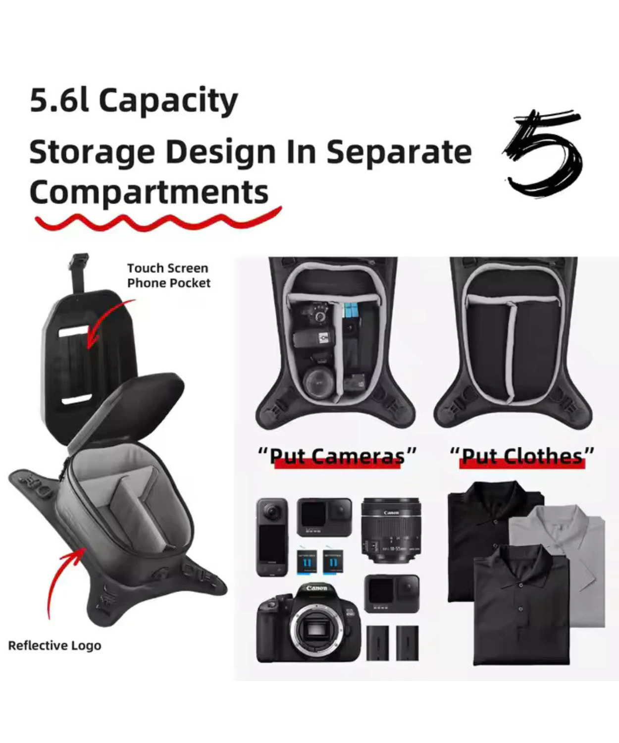 Rhinowalk Tank Bag with Phone Holder 5.6L - MTR2506