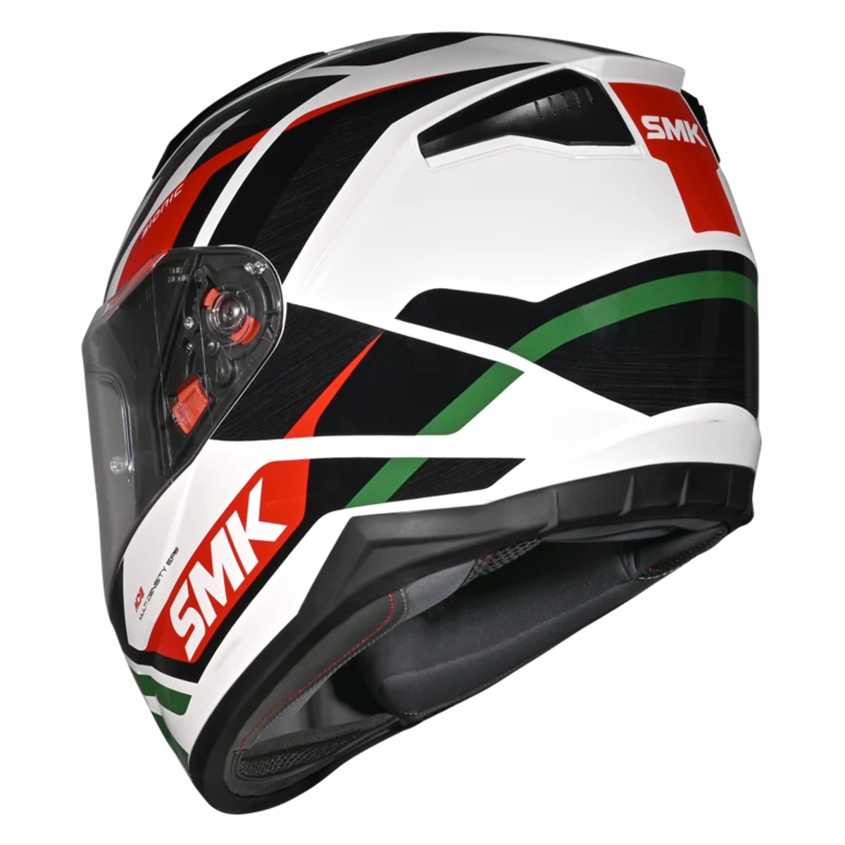SMK Bionic Adult Kore GL163 Helmet - Gloss White Green Red - SMK