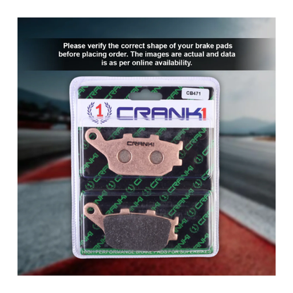 Crank1 Fully Sintered H2 Series Brake Pads for Yamaha YZF R1 (2004-2006)