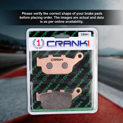 Crank1 Fully Sintered H2 Series Brake Pads for Triumph Trident 660