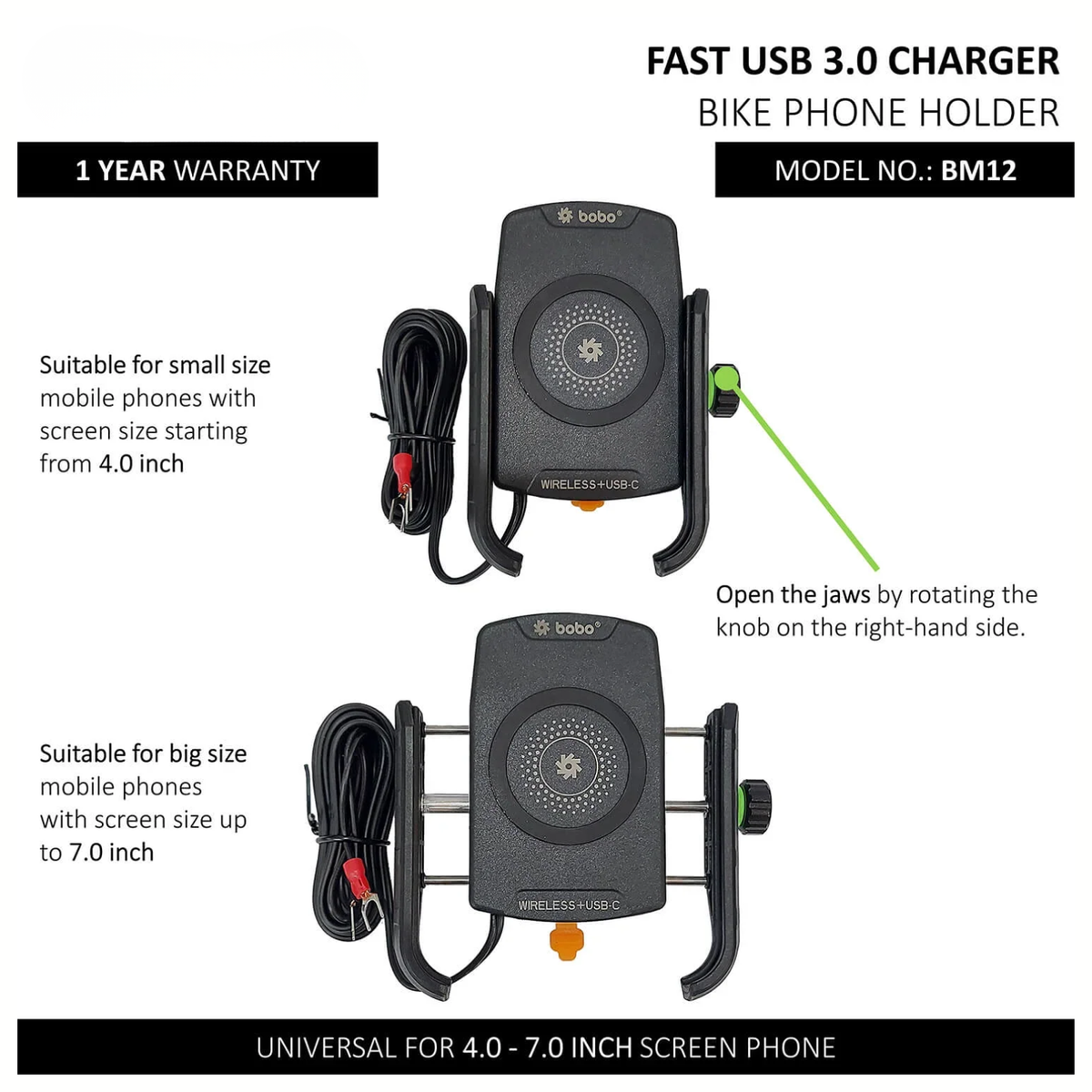 BOBO BM12 Bike Phone Holder Motorcycle Mobile Mount - BOBO
