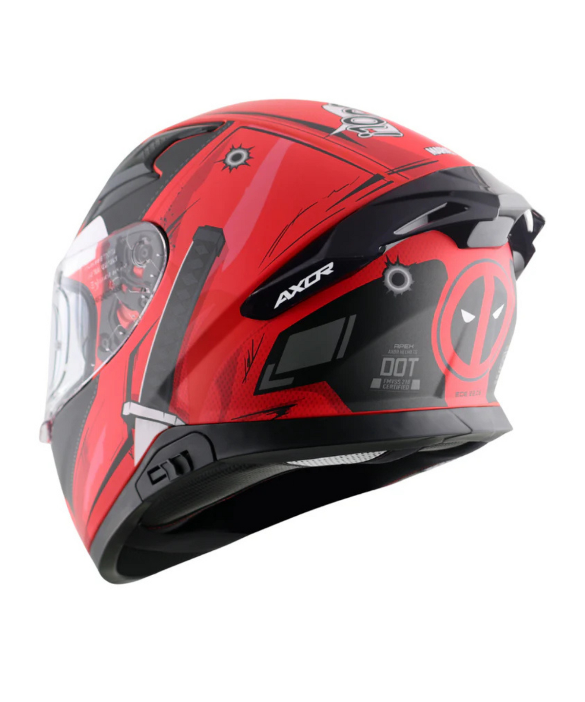 Axor Apex Marvel Deadpool Helmet - Dull Red Black - AXOR