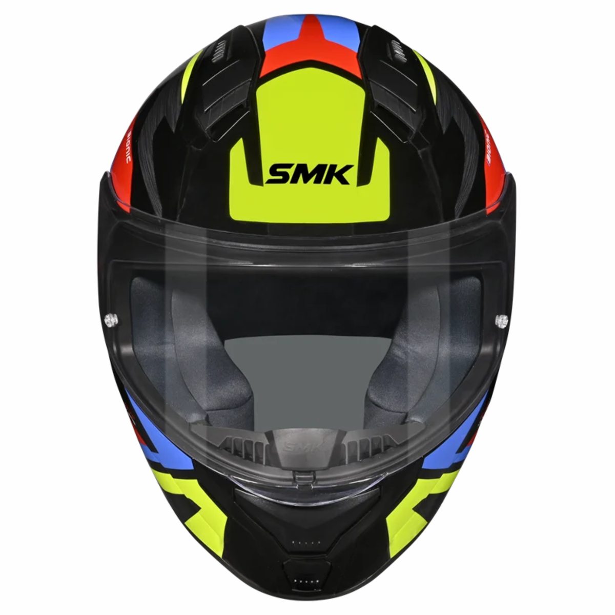 SMK Bionic Adult Kore GL254 Helmet - Gloss Black Blue Yellow - SMK