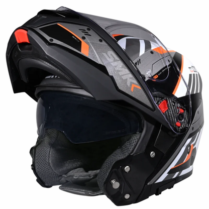 SMK Gullwing Tekker MA217 Matt Black White Orange Helmet
