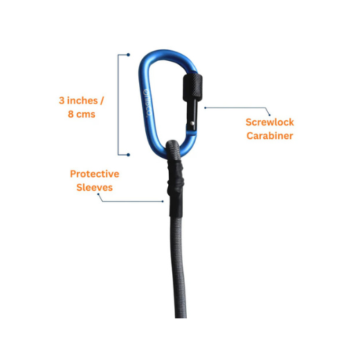 Mototech QuickClip Bungee Tie-Down With Carabiner - 36 inches - 90 cm - Gray