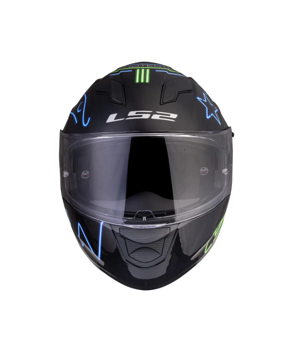 LS2 FF320 Stream Evo With Pinlock Helmet - Gloss Neon Black Fluo Green Blue - LS2