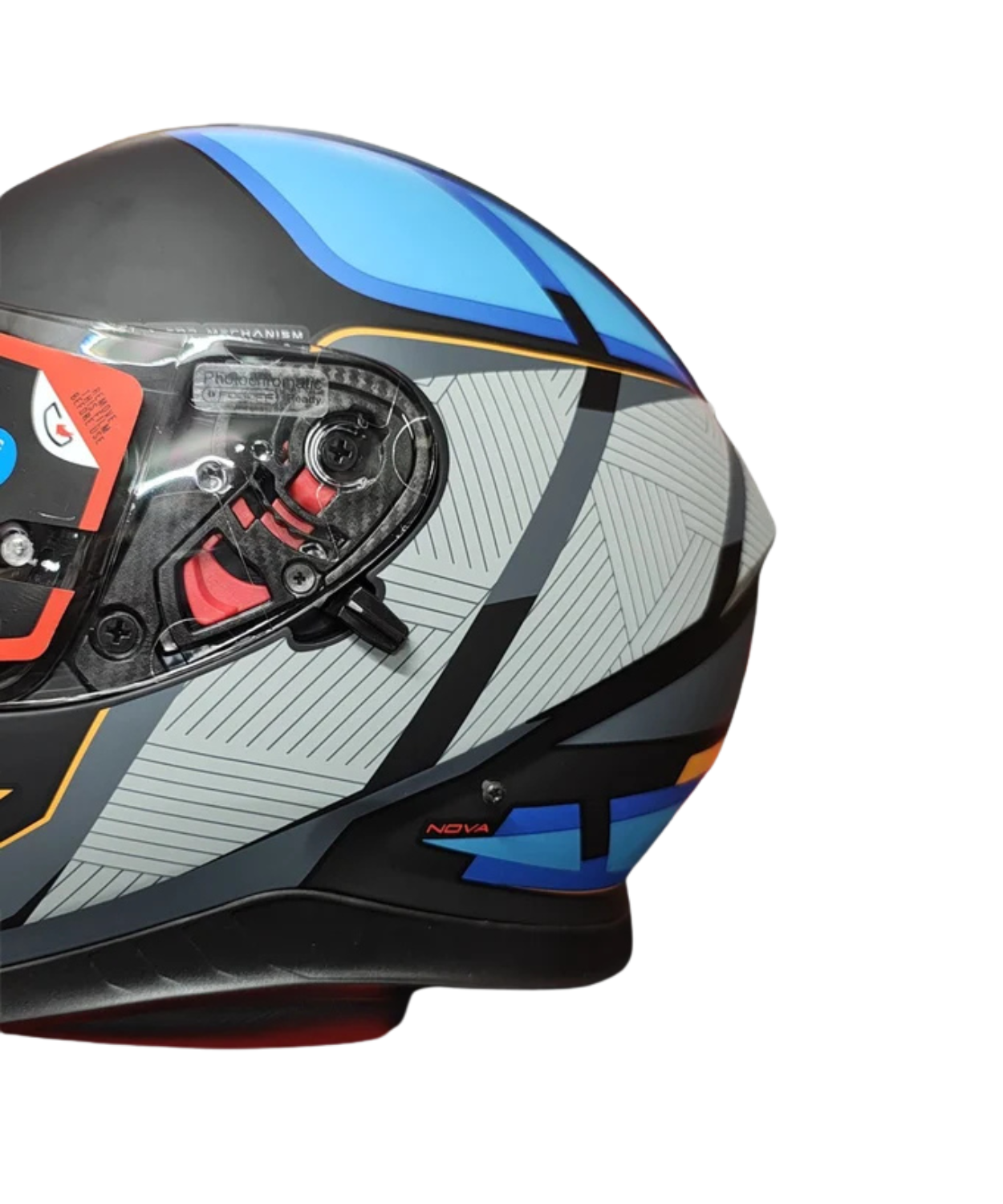 MT Thunder 3 SV Pro Nova B2 Helmet - Matt Grey Blue Orange