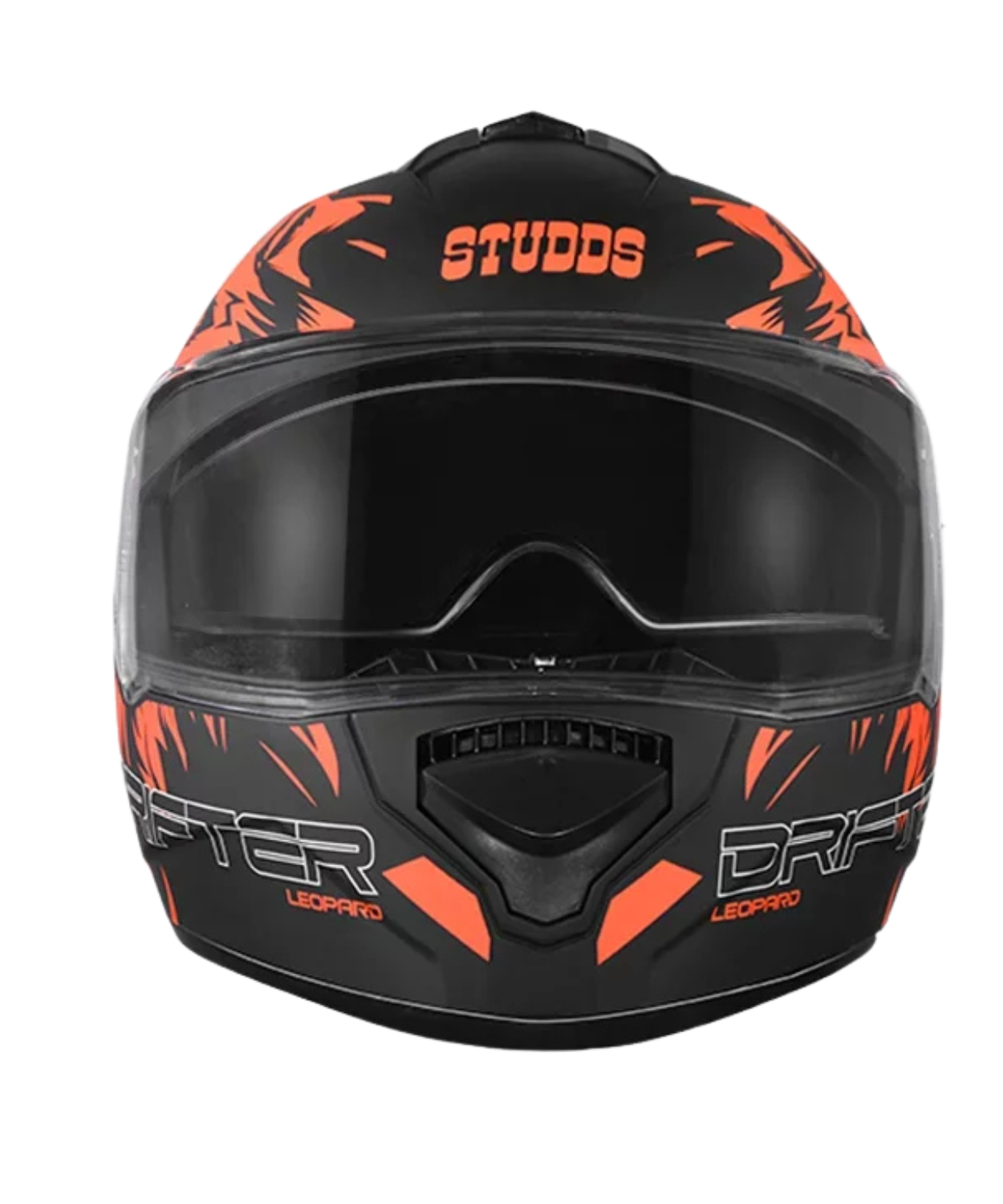 Studds Drifter D2 Leopard Decor Graphics Helmet - Matt Black Orange N10