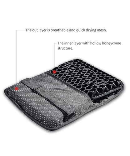 Moto Arch Breathable Honeycomb Seat Cushion for Pillion
