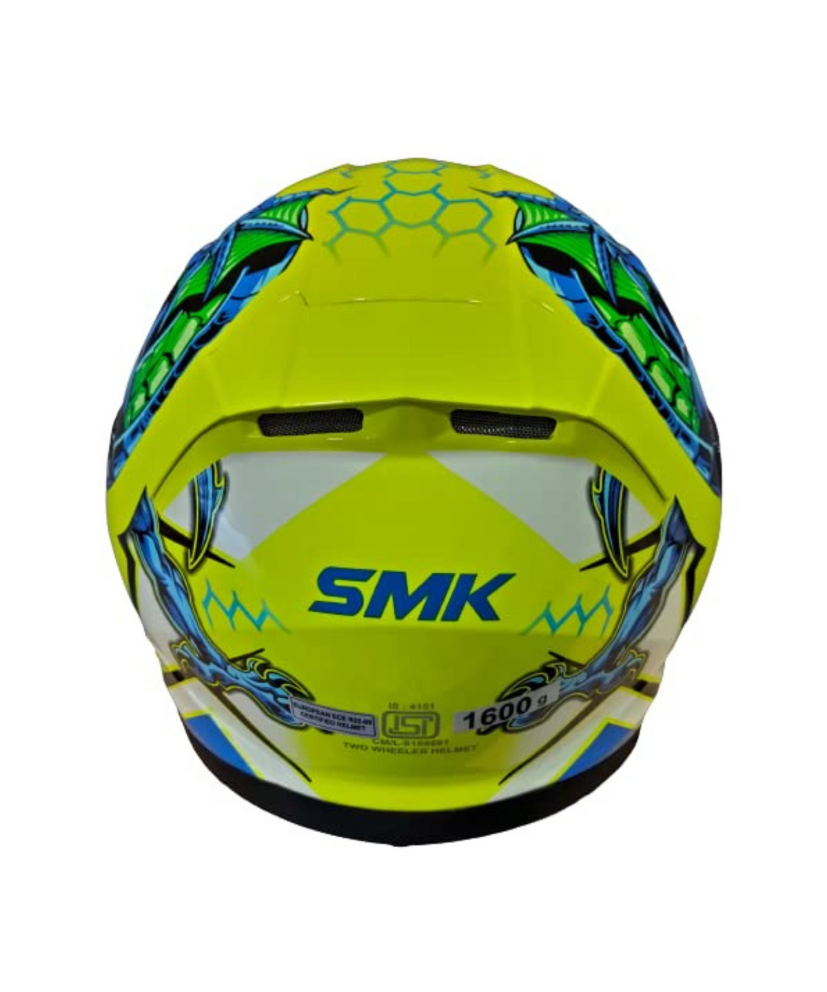 SMK Twister Dragon GL458 Green Blue Helmet - SMK