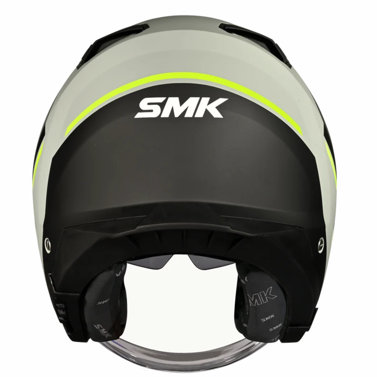 SMK GTJ Rover GRPS MA624 Half Face Helmet - Matt Grey Black Hiviz - SMK