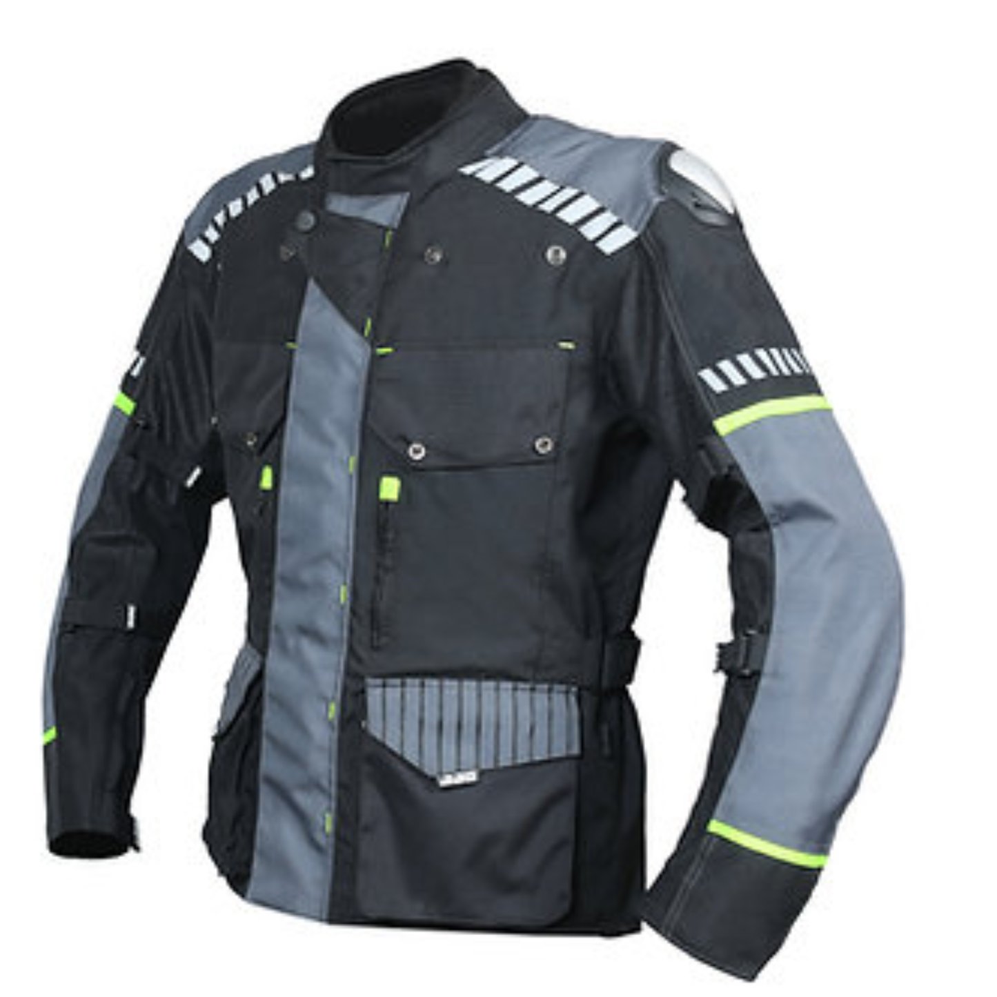 BBG Adventure Riding Jacket with Chest Guard and Thermal Liner - Grey