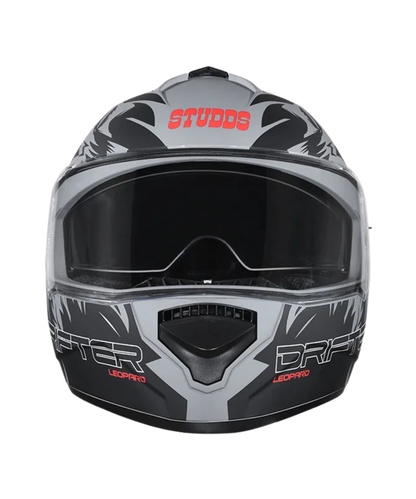 Studds Drifter D2 Leopard Decor Graphics Helmet - Matt Grey Black N9