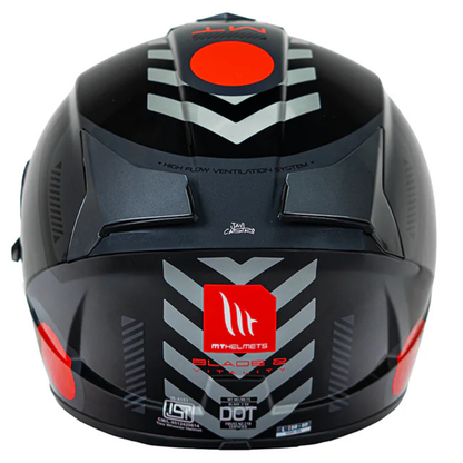 MT Blade 2 SV Vitality B5 Helmet - Gloss Black Grey Red