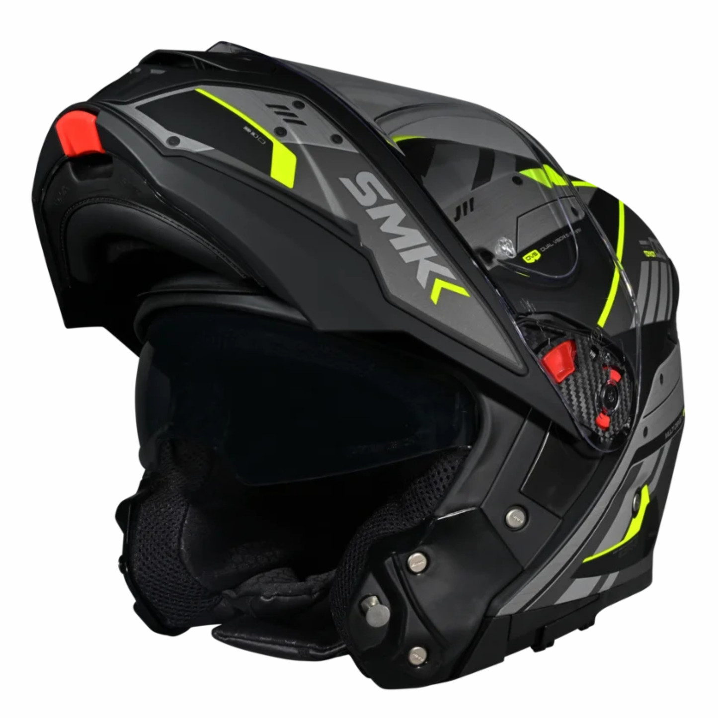SMK Gullwing Tekker GL264 Black Grey Yellow Gloss Helmet