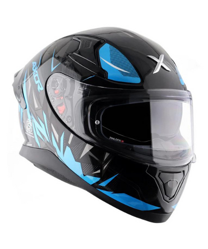 Axor Apex Hunter Helmet- Gloss Black Neon Blue