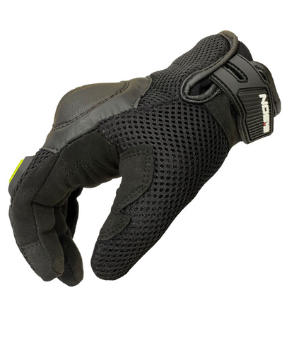 Bison ProGear Acer Riding Gloves - Black Yellow Neon