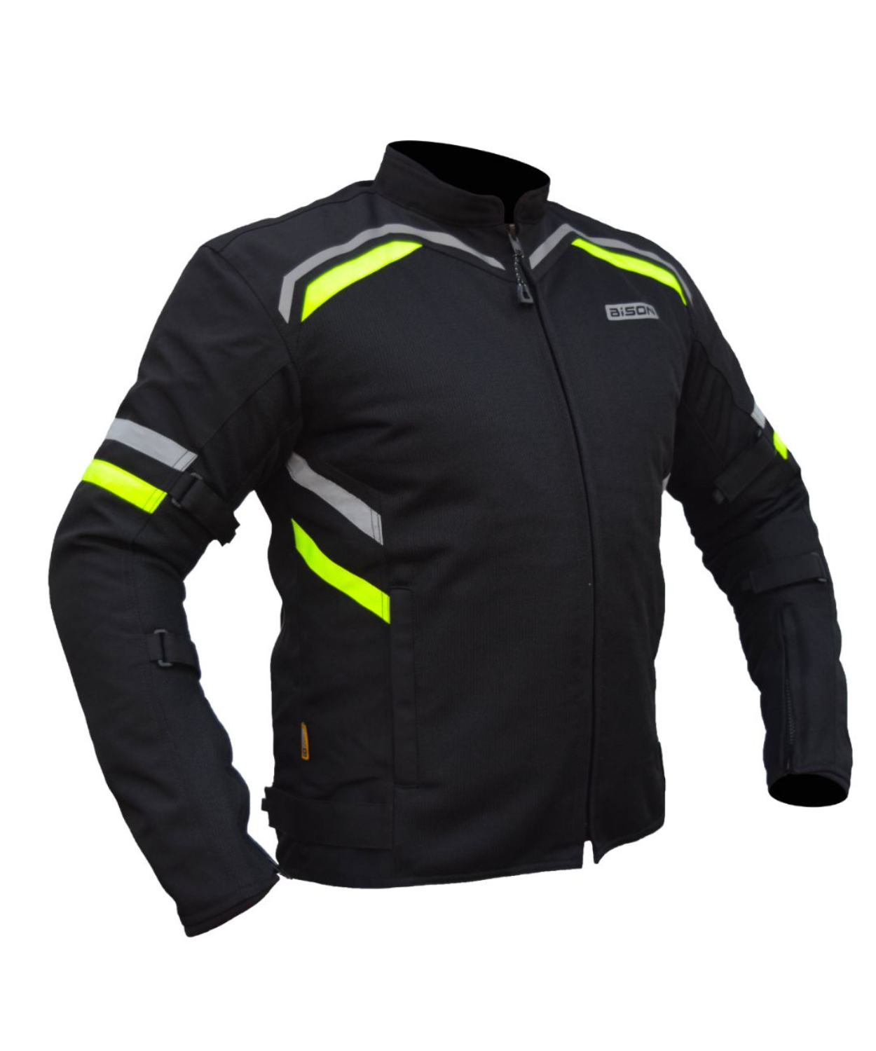 Bison ProGear Raptor V.2 Riding Jacket - Black Hiviz Green