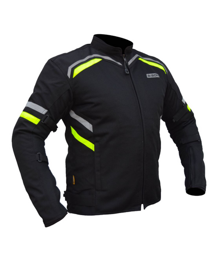 Bison ProGear Raptor V.2 Riding Jacket - Black Hiviz Green