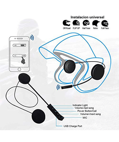 Helmet Bluetooth Headset