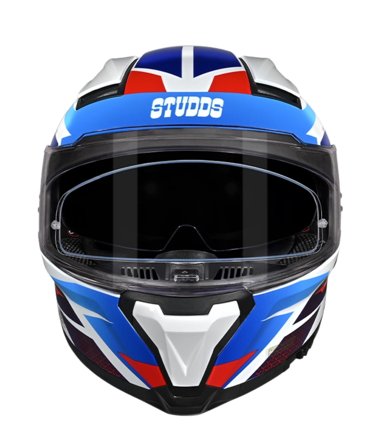 Studds Helios D2 Circuit Decor Graphics Helmet - Gloss White Blue N1 - Studds