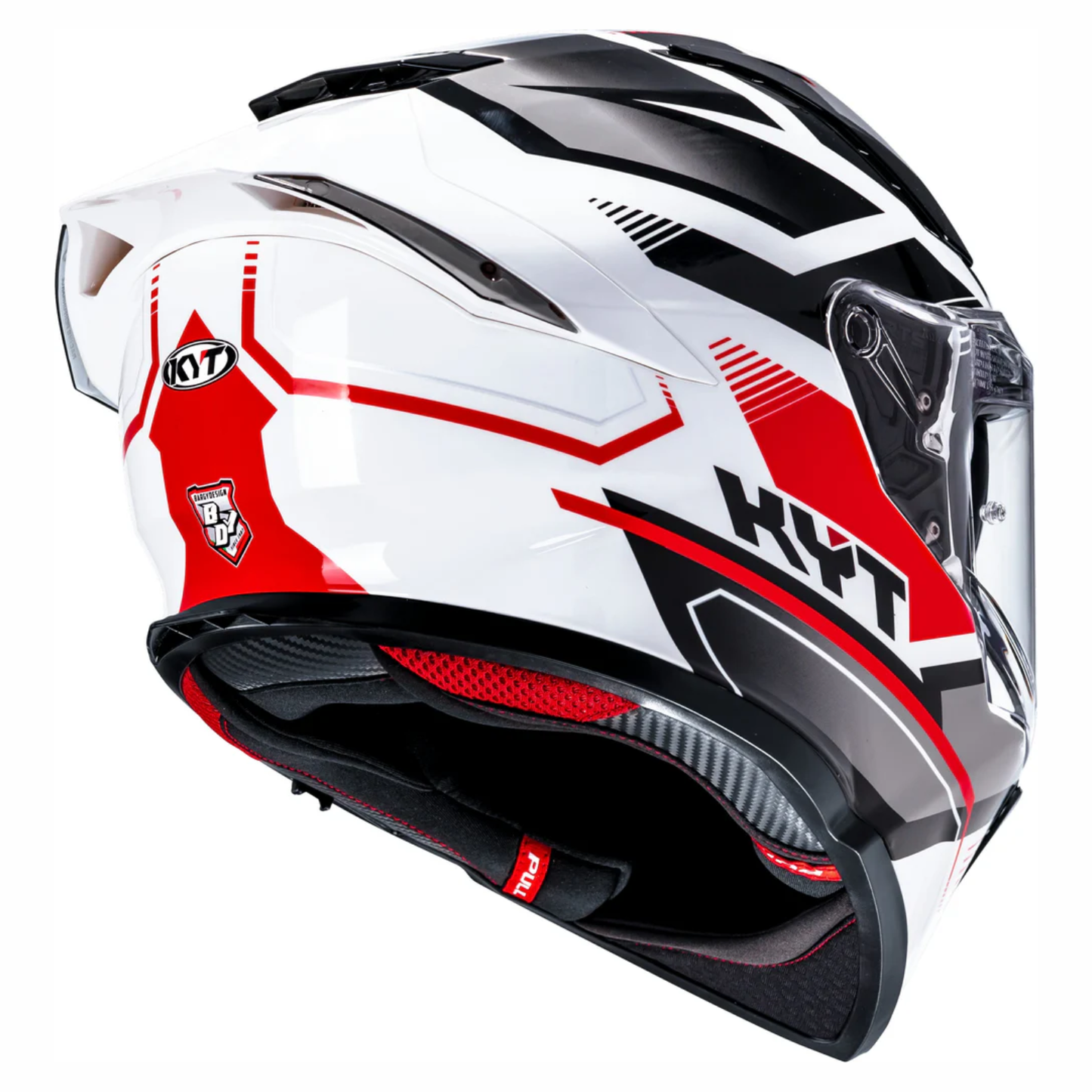 KYT R2R Pro Parsec Helmet - Gloss White Red