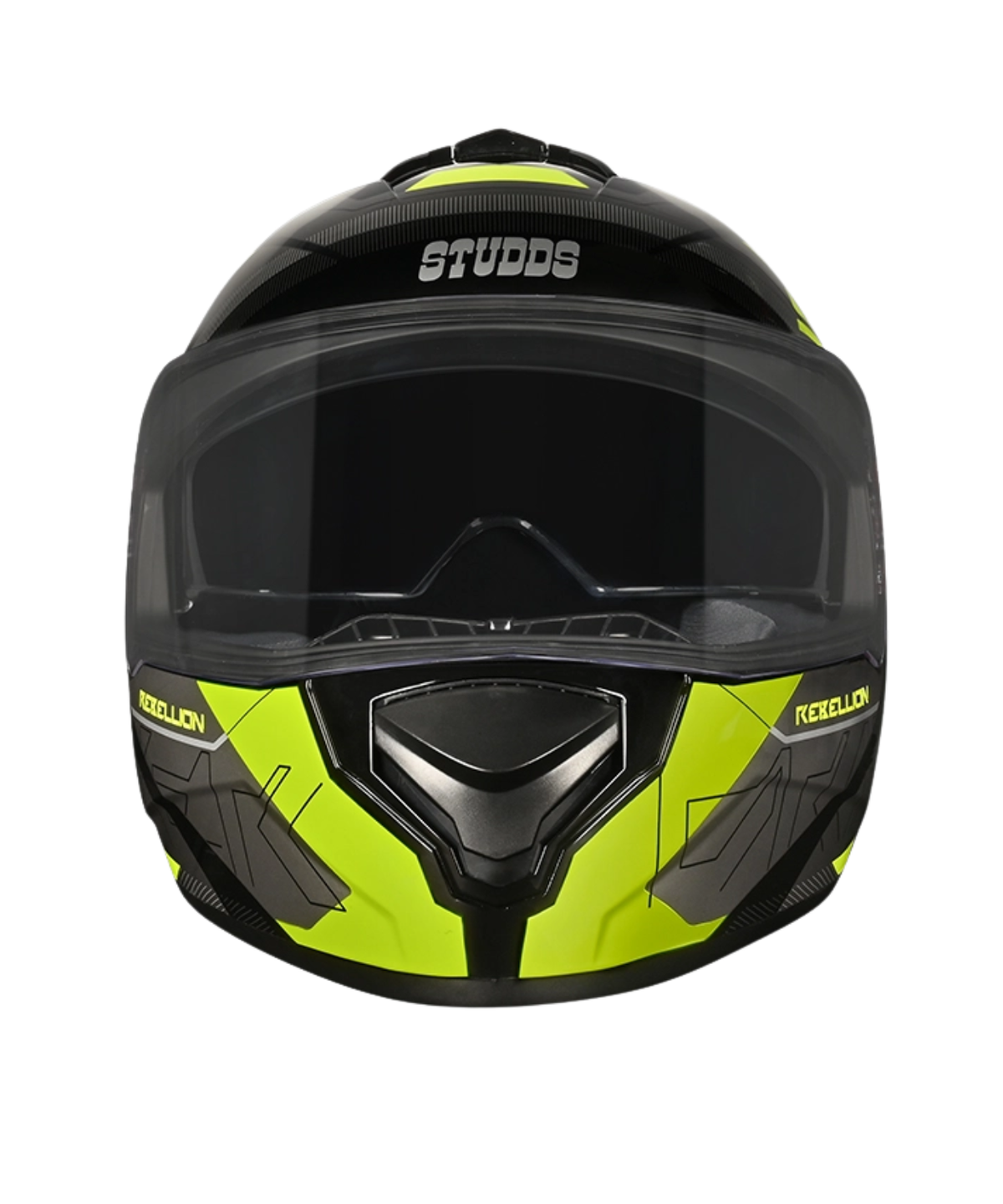 Studds Drifter D6 Rebellion Decor Graphics Helmet - Gloss Fluorescent Yellow N5 - Studds