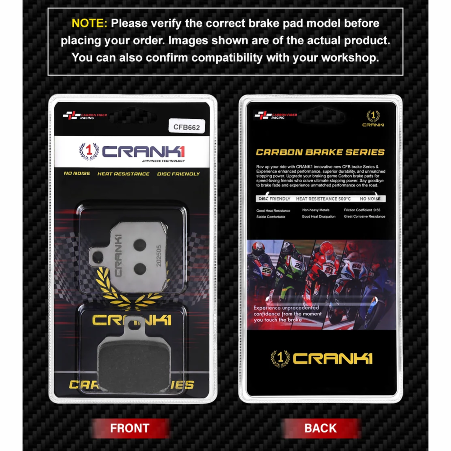 Crank1 Ducati Monster 795 (2012-2016) Carbon Brake Pads