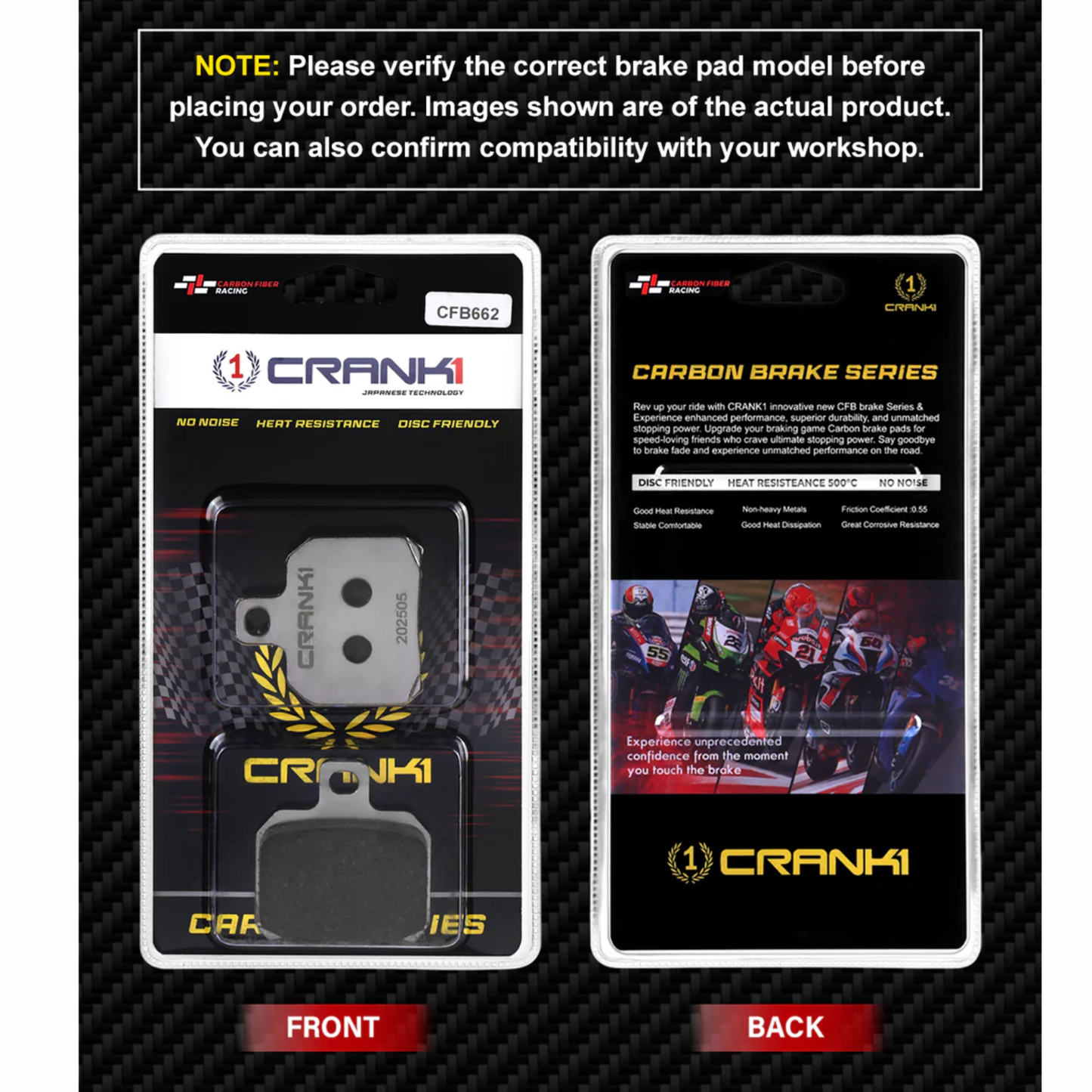 Crank1 Carbon Brake Pads for Ducati Monster 937 (2022)