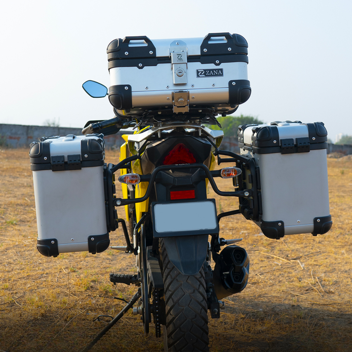 Zana Royal Enfield Himalayan 450 Aluminium R-Flat Pannier 36L with Saddle Stay Frame - Silver - ZI-8439-RS - Zana
