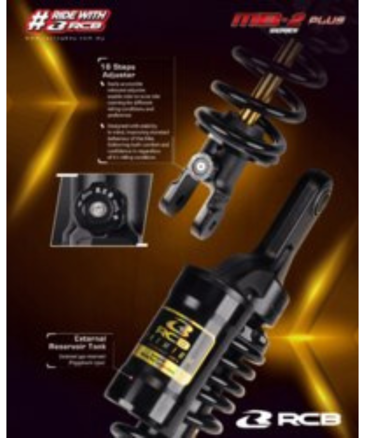 RCB MB-2 Plus Series Suspension Rear Shock Absorber For Aerox – 01A0246T