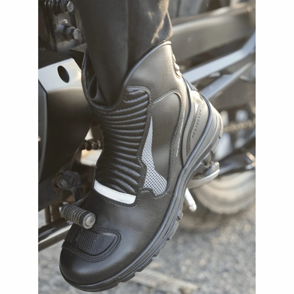 Solace Scout Motorcycle Boots - Black Grey - Solace