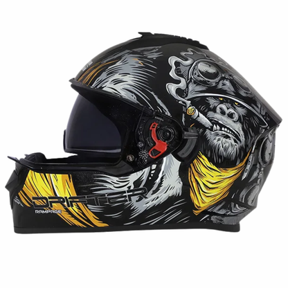 Studds Drifter D3 Rampage Decor Graphics Helmet - Matt Black Yellow N5