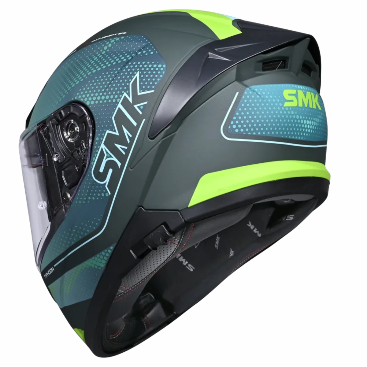 SMK Typhoon Mystic GRPS GL884 Full Face Helmet - Gloss Blue Green - SMK