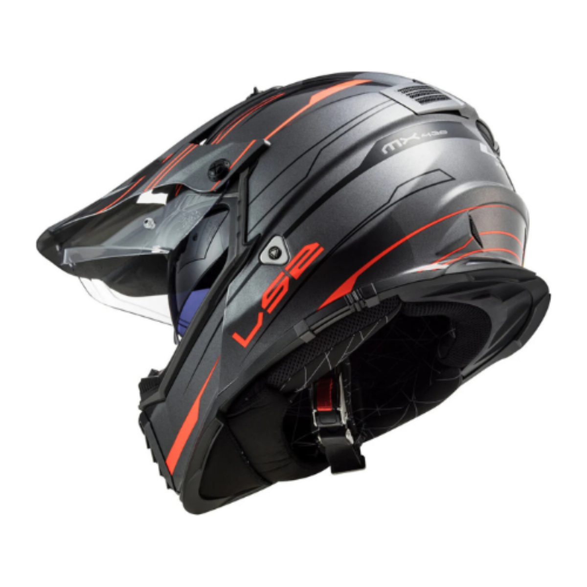 LS2 MX436 Pioneer Evo Dual Sport Helmet - Gloss Knight Titanium Orange - XL (Open Box)