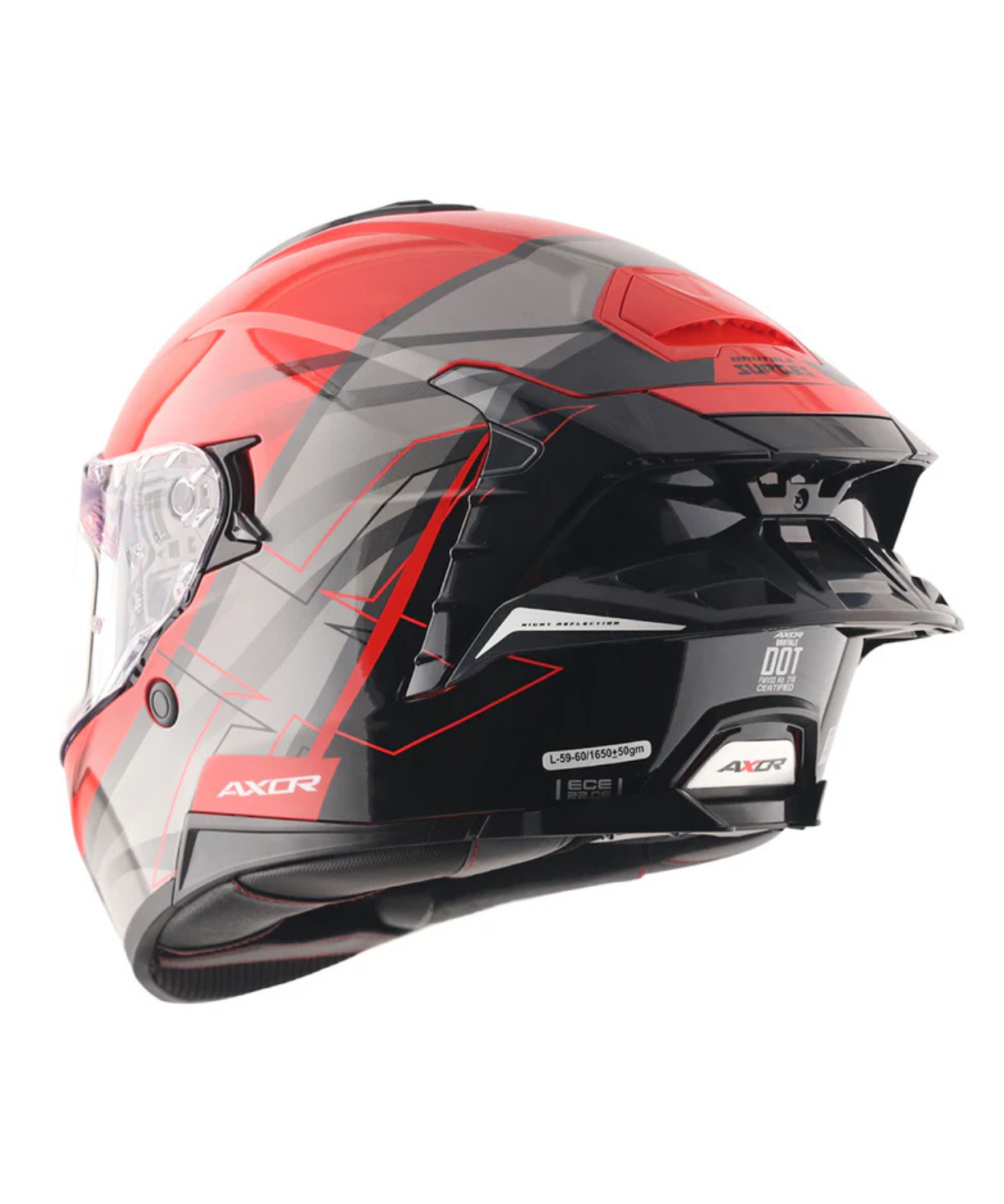 Axor Brutale Surges Dual Spoiler Helmet - Gloss Red Grey