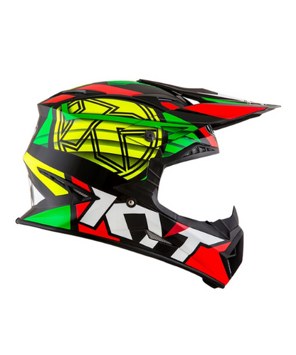 KYT Jumpshot Helmet - Gloss Black Green Fluo