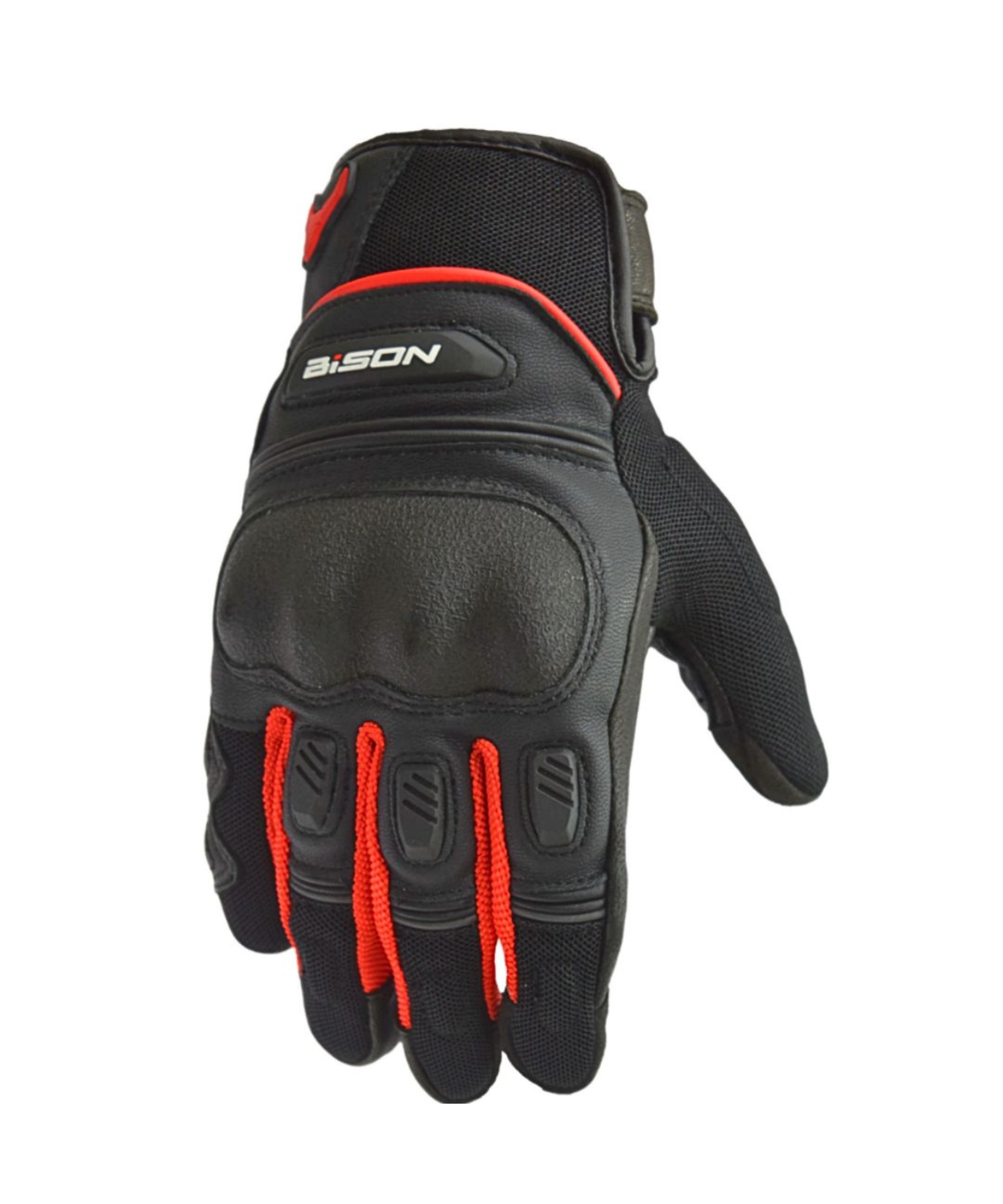 Bison ProGear Air Pro Riding Gloves - Black Red